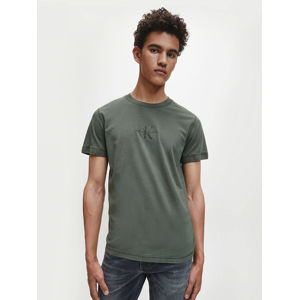 Calvin Klein pánské khaki zelené tričko - XL (LDD)